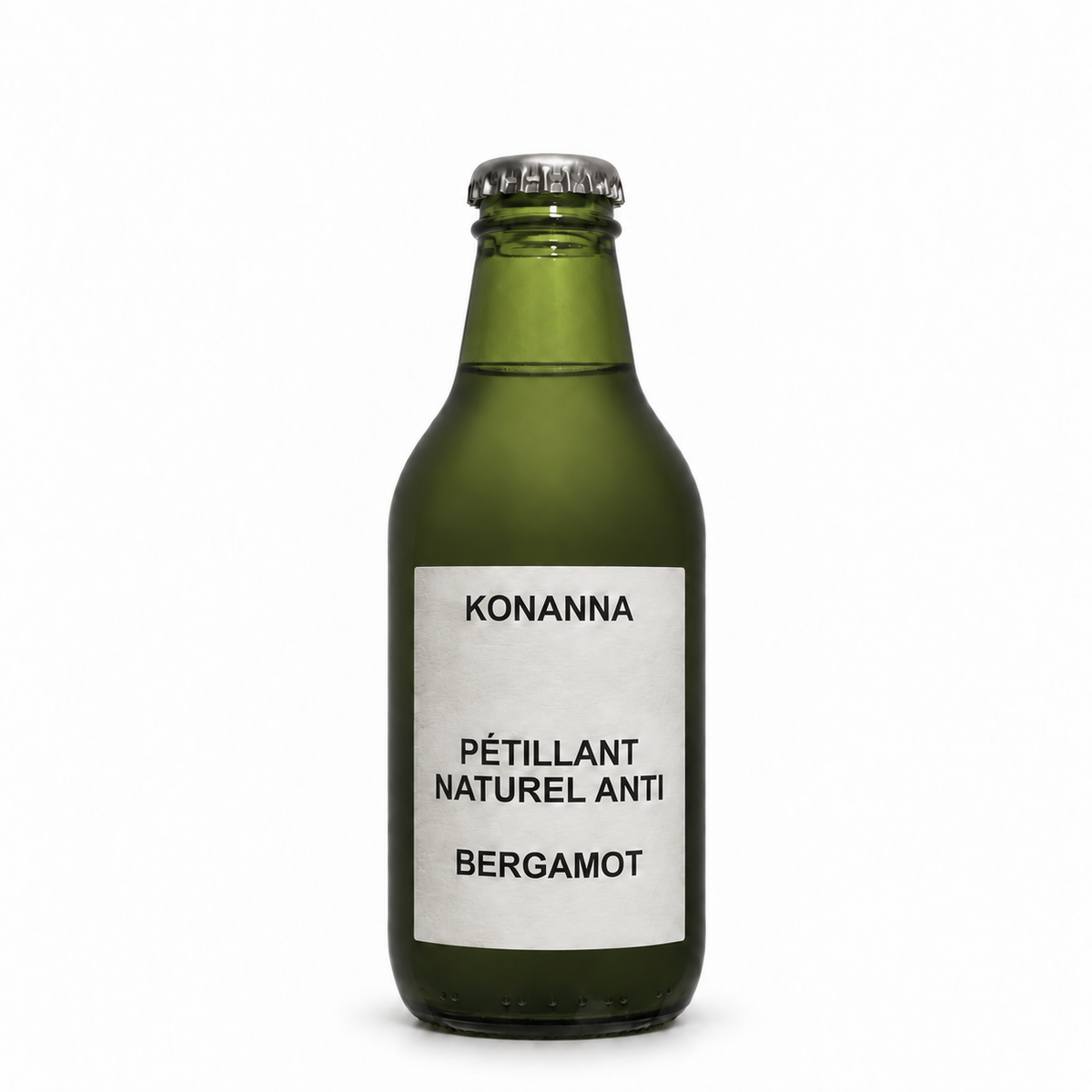 KONANNA Pétillant Naturel Anti Bergamot, einzelne 250-ml-Flasche auf weißem Hintergrund